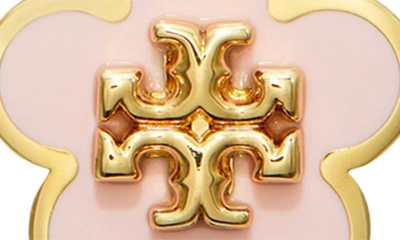 Shop Tory Burch Flower Stud Earrings In Tory Gold / Orchid Pink