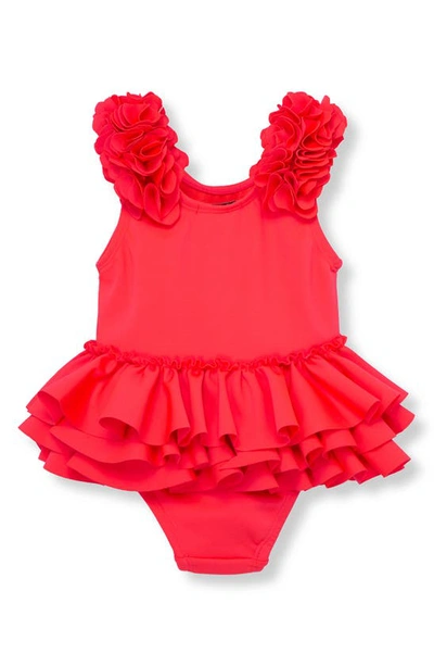 Shop Habitual Tiered Ruffle Skirted One-piece Swimsuit In Pink