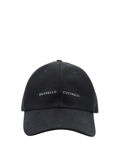 Shop Brunello Cucinelli Logo Printed Baseball Cap In Black