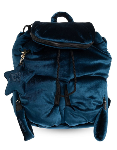 Shop See By Chloé Joy Rider Drawstring Backpack In Navy