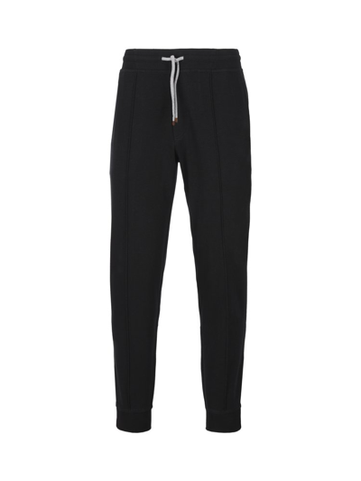 Shop Brunello Cucinelli Drawstring Cuffed Sweatpants In Black