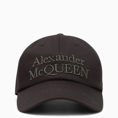 Shop Alexander Mcqueen Alexander Mc Queen Embroidered Logo Cap In Black