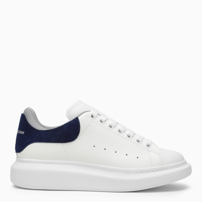 Shop Alexander Mcqueen Alexander Mc Queen White And Blue Navy Oversized Sneakers