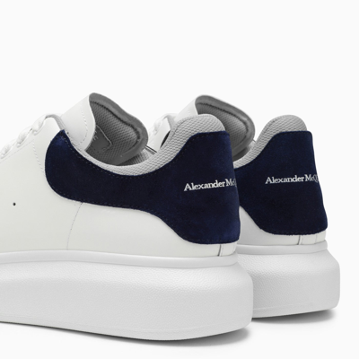 Shop Alexander Mcqueen Alexander Mc Queen White And Blue Navy Oversized Sneakers