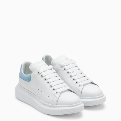 Shop Alexander Mcqueen Alexander Mc Queen White And Power Blue Oversized Sneakers