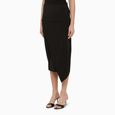 Shop Calvin Klein Black Midi Wrap Skirt