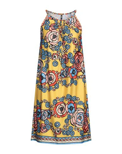 Shop Valery Woman Mini Dress Yellow Size 10 Polyamide, Elastane