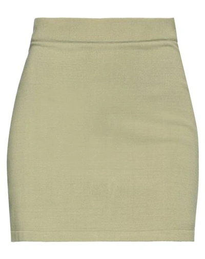 Blossom Woman Mini Skirt Sage Green Size S Rayon, Polyester In Sage Green
