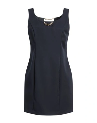 Shop Cristinaeffe Woman Mini Dress Navy Blue Size L Polyester, Elastane