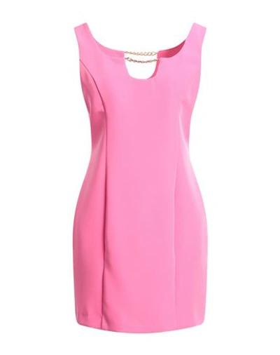 Shop Cristinaeffe Woman Mini Dress Fuchsia Size L Polyester, Elastane In Pink