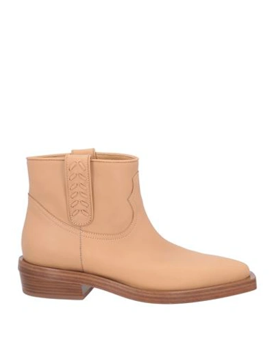 Shop Gabriela Hearst Woman Ankle Boots Camel Size 6.5 Calfskin In Beige