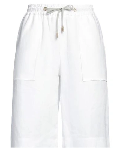 Eleventy Woman Shorts & Bermuda Shorts White Size 4 Linen In White