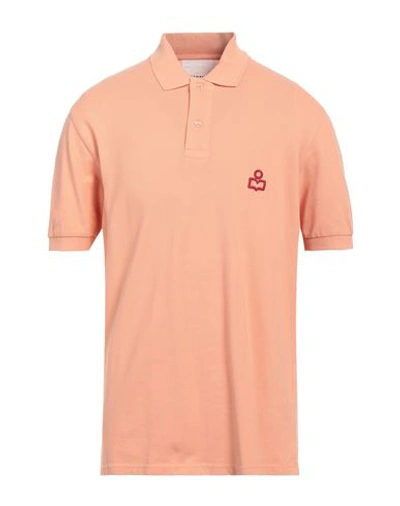 Shop Isabel Marant Man Polo Shirt Orange Size L Cotton, Polyester
