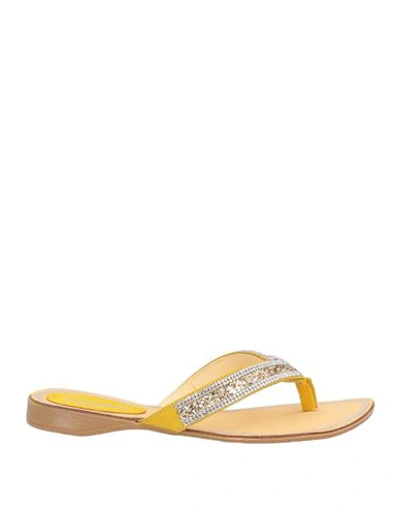 Shop Vivian Woman Thong Sandal Yellow Size 8 Soft Leather