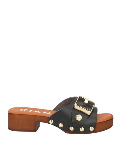 Kianid Woman Sandals Black Size 10 Textile Fibers In Black