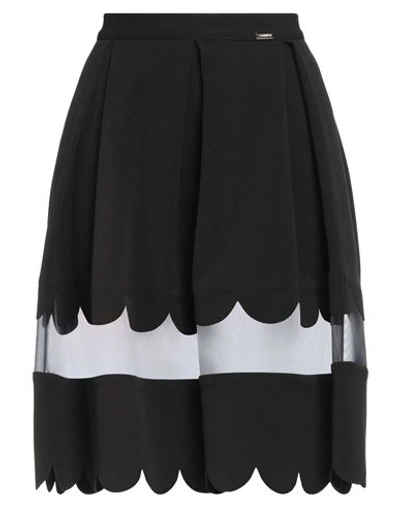 Shop Babylon Woman Midi Skirt Black Size 10 Polyester, Viscose, Elastane