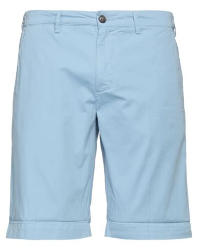 40weft Man Shorts & Bermuda Shorts Sky Blue Size 28 Cotton In Blue