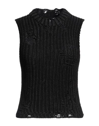 Jw Anderson Woman Sweater Black Size Xs Cotton, Acrylic In Black