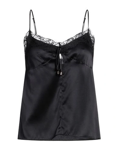 Shop Pinko Woman Top Black Size 10 Silk, Elastane, Polyester