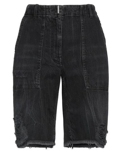 Shop Givenchy Woman Denim Shorts Steel Grey Size 27 Cotton, Lyocell