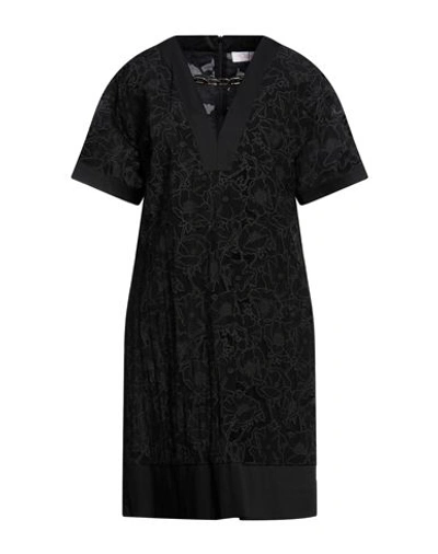 Shop Clips More Woman Mini Dress Black Size 8 Cotton, Polyamide, Elastane, Viscose, Linen