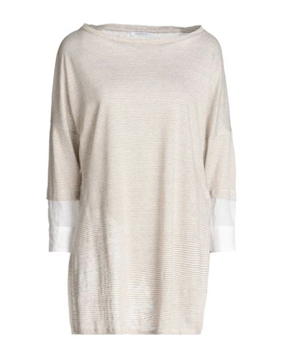 Shop Rosso35 Woman T-shirt Dove Grey Size 4 Linen, Ramie