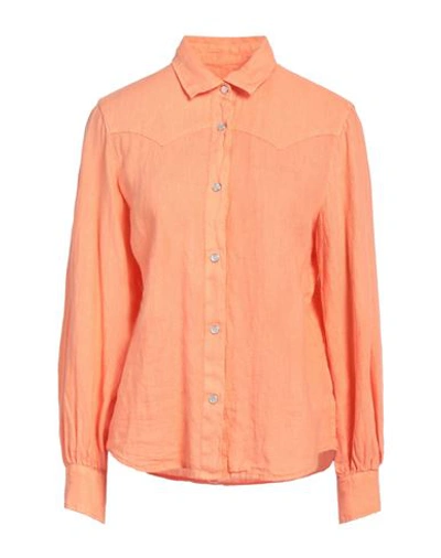Shop Roy Rogers Roÿ Roger's Woman Shirt Apricot Size M Linen In Orange