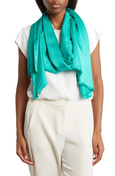 Shop Vince Camuto Oversized Satin Pashmina Wrap In Vivid Green