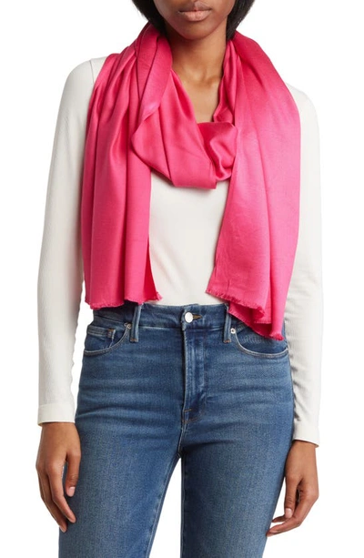 Shop Vince Camuto Oversized Satin Pashmina Wrap In Pink Yarrow