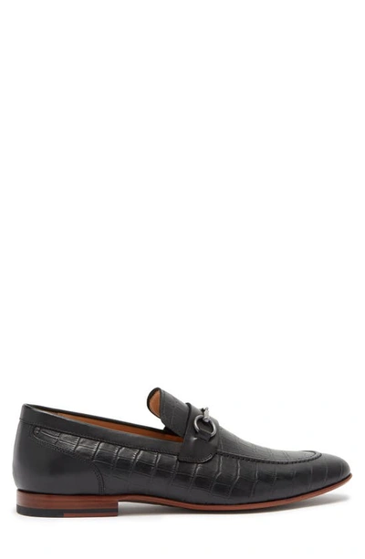 Curatore Sovana Croc Embossed Leather Bit Loafer In Black