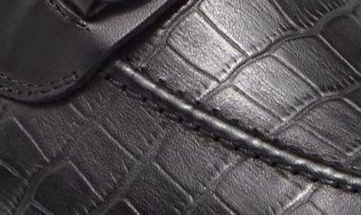 Curatore Sovana Croc Embossed Leather Bit Loafer In Black