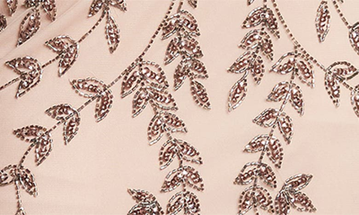 Marina Beaded V-neck Gown In Blush