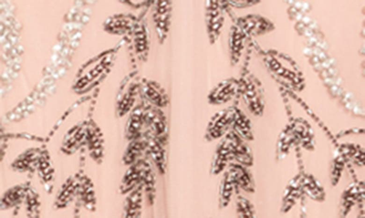 Marina Beaded V-neck Gown In Blush