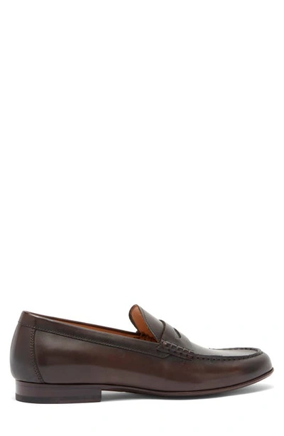 Shop Curatore Lucca Leather Penny Loafer In T. Moro