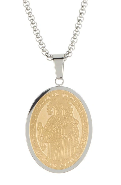Shop American Exchange Oval Pendant Necklace In Gold/ Silver
