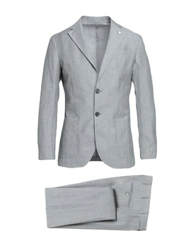 Shop L.b.m 1911 L. B.m. 1911 Man Suit Grey Size 44 Virgin Wool, Linen