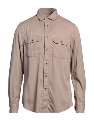Shop Brunello Cucinelli Man Shirt Khaki Size Xxl Cotton In Beige