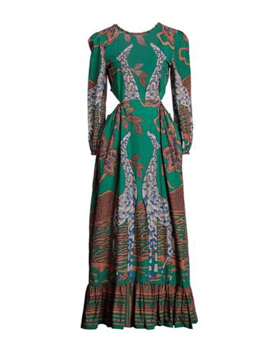 Shop Connor & Blake Woman Maxi Dress Green Size L Cotton