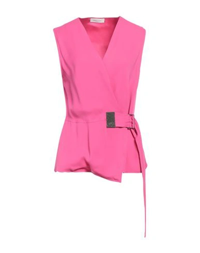 Shop Fabiana Filippi Woman Top Fuchsia Size 10 Viscose In Pink