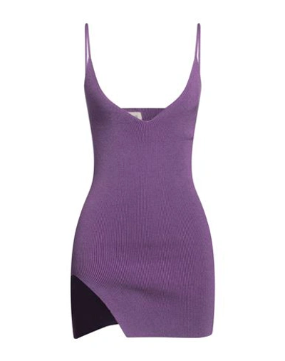 Shop Laneus Woman Mini Dress Purple Size 8 Cotton, Lycra