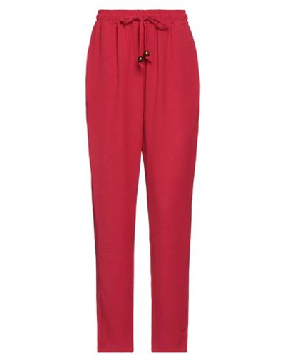 Shop Angela Mele Milano Woman Pants Red Size L Viscose, Polyester