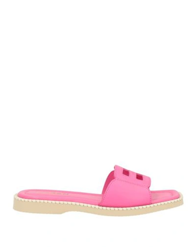 Shop Hogan Woman Sandals Pink Size 8 Soft Leather