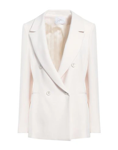 Shop Soallure Woman Blazer Ivory Size 10 Polyester In White