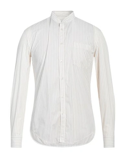 Shop Mauro Grifoni Grifoni Man Shirt Ivory Size 44 Cotton In White
