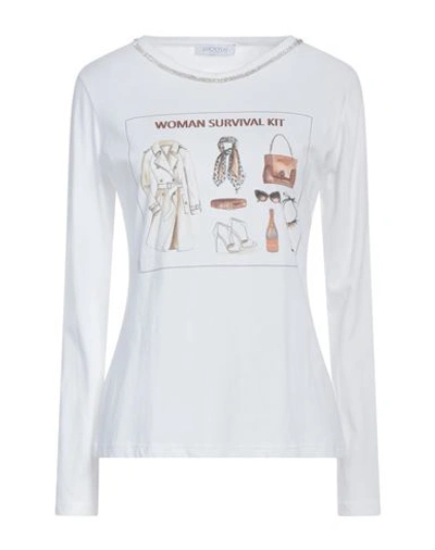 Shop Luckylu  Milano Luckylu Milano Woman T-shirt Off White Size L Cotton