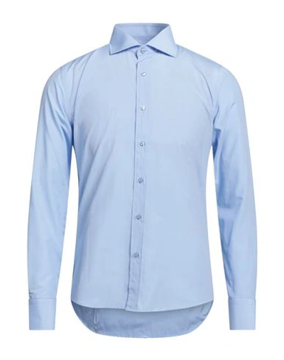 Shop Egon Von Furstenberg Man Shirt Light Blue Size 16 ½ Cotton