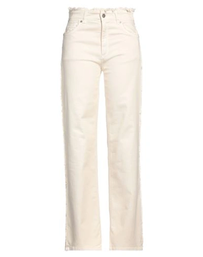 Shop Panicale Woman Jeans Beige Size 4 Cotton, Elastane