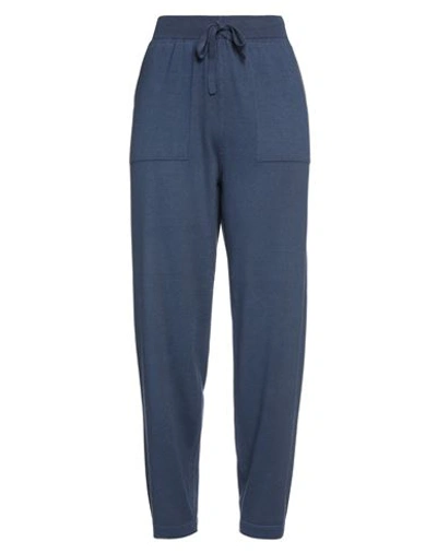 Massimo Alba Woman Pants Navy Size Xxl Cotton, Cashmere In Navy Blue