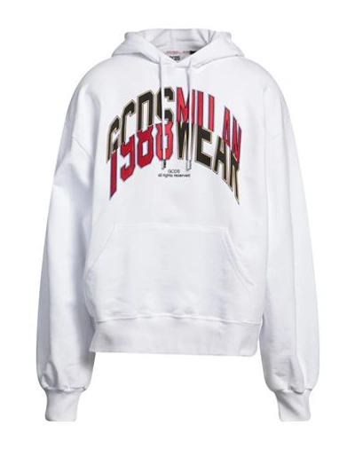 Shop Gcds Man Sweatshirt White Size Xl Cotton