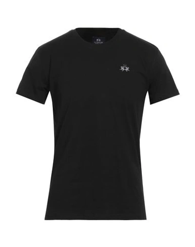 Shop La Martina Man T-shirt Black Size Xxl Cotton